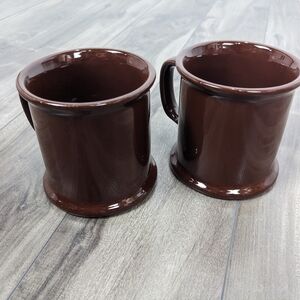 Two Matching Grandpa Brown Cottage Coffee Mugs
